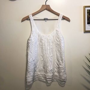Express | White Shimmery Sleeveless Blouse Small